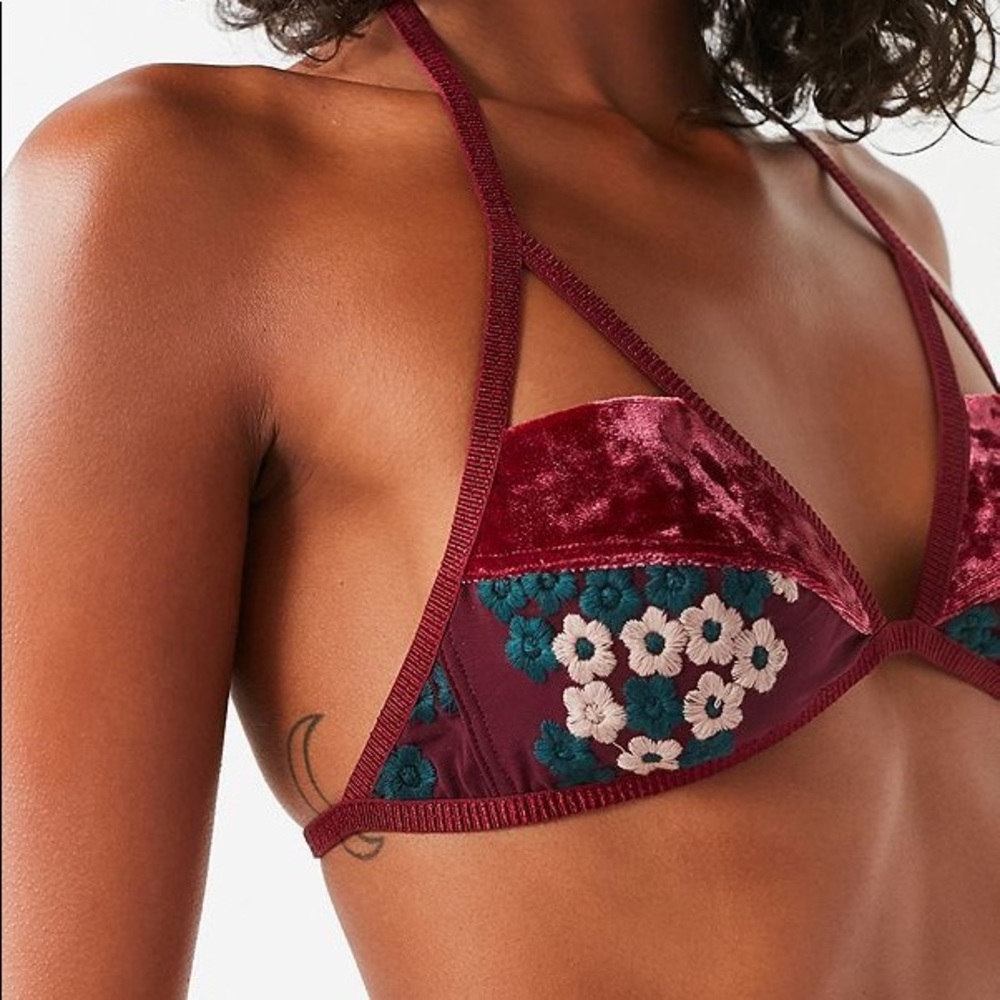 Out From Under Velvet Embroidered Bralette
